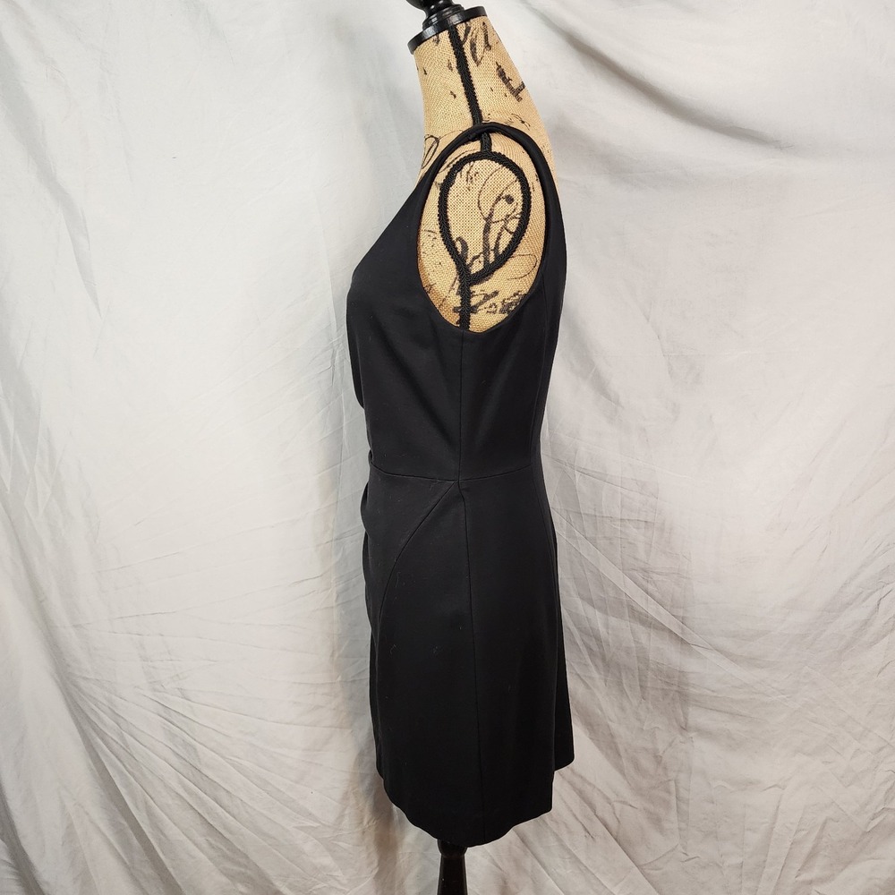 MILLY Size Large LBD Ruched Tucked Rose Gold Exposed Zipper Mini Cocktail Dress - Picture 4 of 10